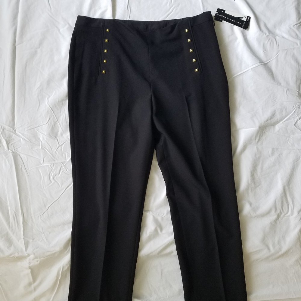 Larry Levine Black Slim Leg Stretch Dress Pants